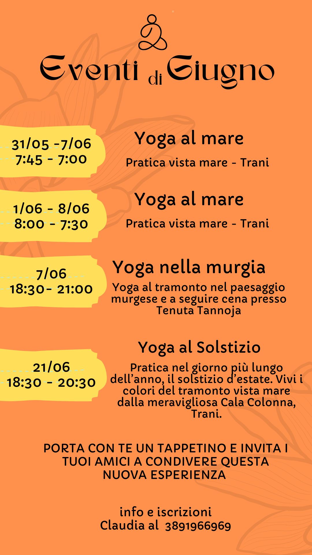 Pratiche Yoga all'aperto - Giugno